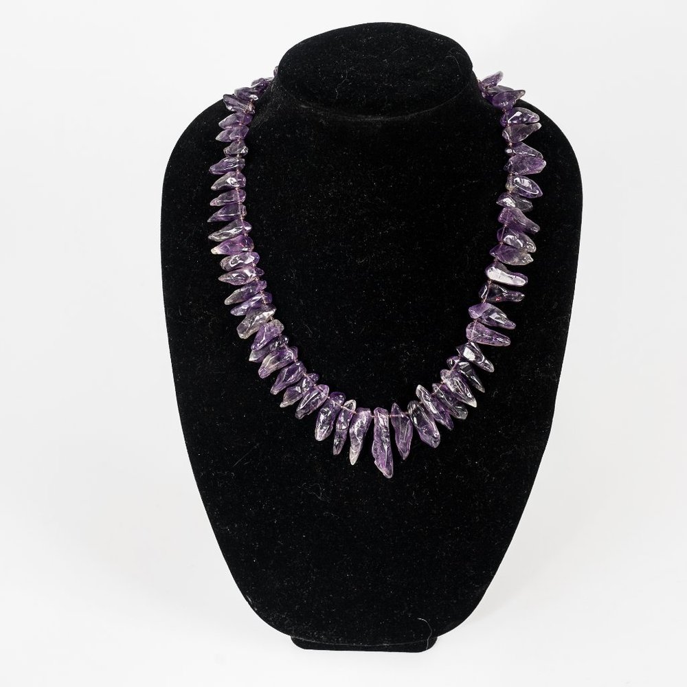 NWOT large chunk amethyst necklace